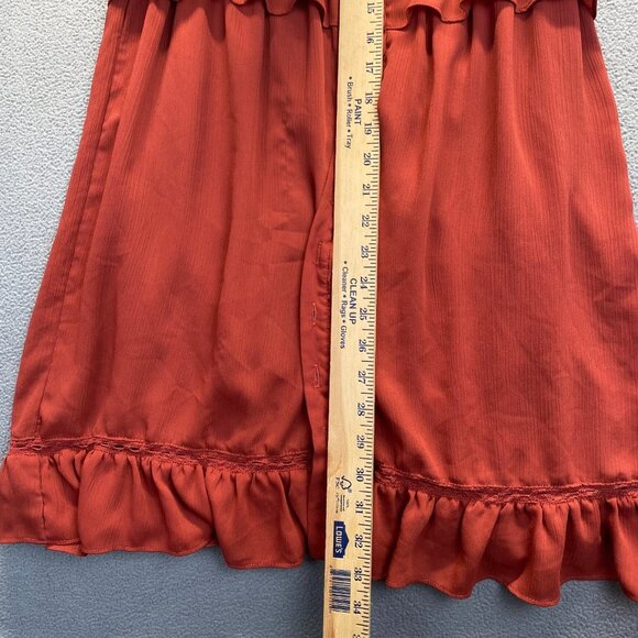 Miami Mi Ami Francesca’s Ruffle Dress size M Buttons V Neck,Lined,Casual,Preppy - Picture 5 of 12